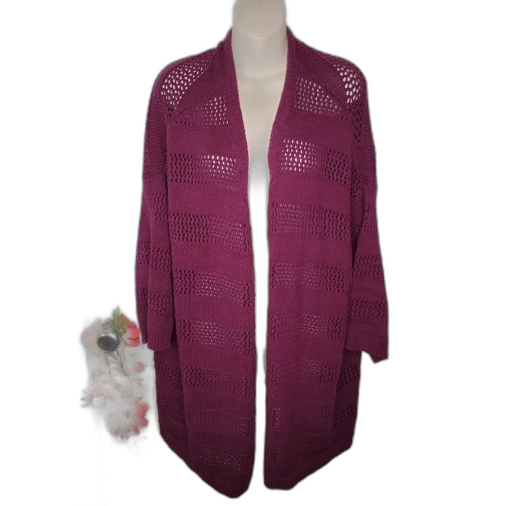Lane Bryant open front weave cardigan sweater 22/24
